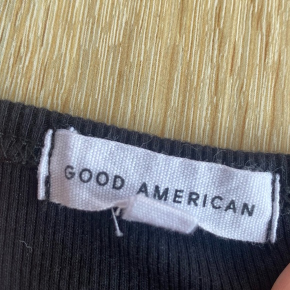 NWT Good American Micro Rib Tank Top Womens Size Small (1) Black - Picture 4 of 4